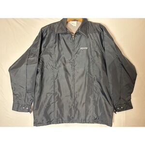 Vintage 1980s Sears Employee Issued Jacket Workwear Lined Dark Gray USA XL 46 48